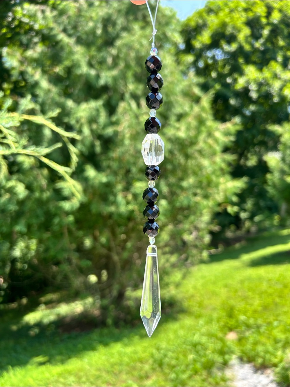 Crystal and Black Beaded Crystal Sun Catcher